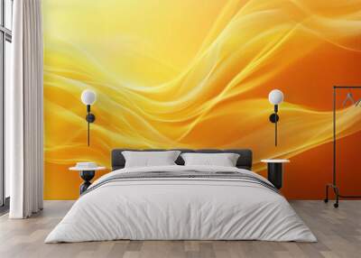 Abstract Orange and Yellow Wavy Lines Background Wall mural