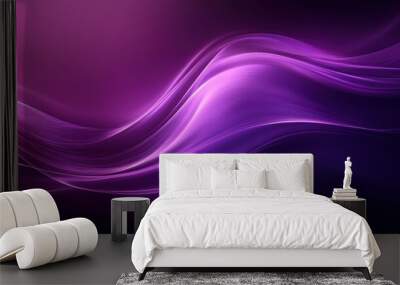 Abstract Purple and Black Swirling Light Lines Wall mural