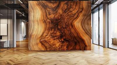 Abstract Wood Grain Pattern with Brown and Golden Tones Wall mural