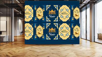 happy islamic new year social media stories vector flat desig Wall mural