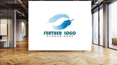 feather logo vector design ilustration ,bussines company Wall mural