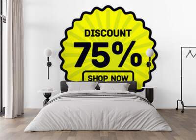 75 percent discount abstract yellow vector eps Wall mural