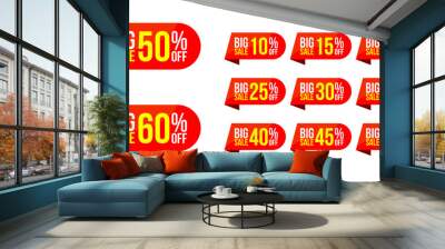 Label discount set,Discount,Sale label,Discount tag,Discount banner vector eps Wall mural