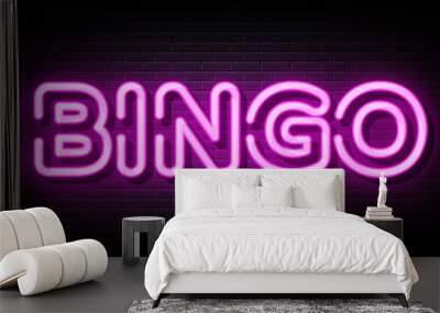 bingo neon sign. neon symbol Wall mural