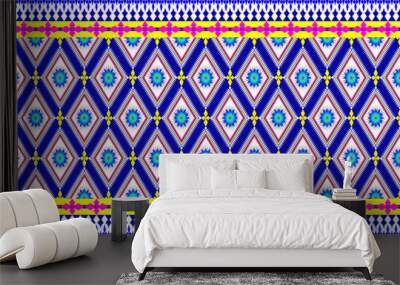 Ethnic pattern seamless art for fabric geometric ethnic pattern seamless, wallpaper, background. Design for fabric print repeat, curtain, carpet ,geometry illustration and decorative Wall mural