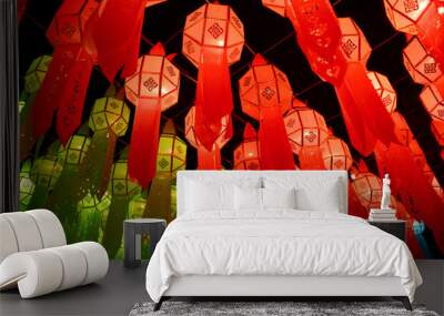 New year paper lamp Wall mural