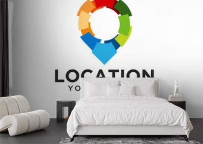 Abstract Colorful Pin Location Symbol Logo Icon Vector Template
 Wall mural