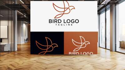 Bird Logo Abstract Lineart Outline Design Vector Template Wall mural