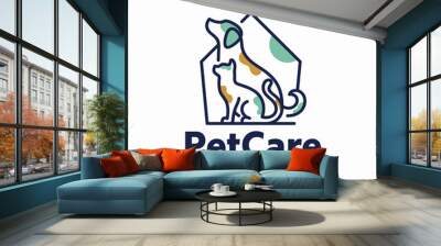 creative logo design concept Dog and Cat vector template
 Wall mural