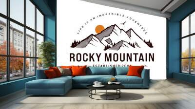 high mountain icon logo vector illustration design template Wall mural