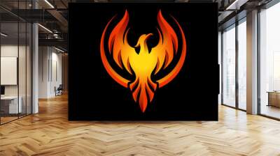 Modern Flaming Phoenix Logo designs template vector illustration Wall mural