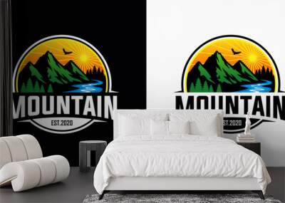 Mountains logo design vector template Wall mural