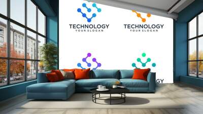 technology logo design vector template Wall mural