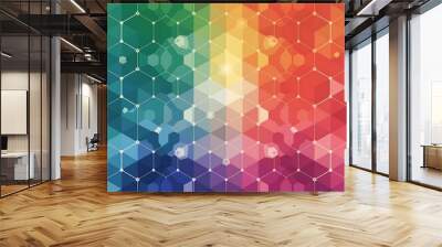 Modern colorful backdrop with hexagonal pattern Wall mural