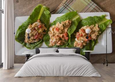 Tuna salad on fresh romaine Wall mural