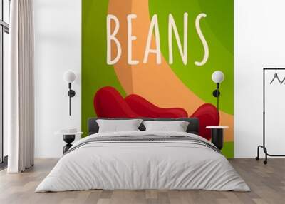 Baked beans icon. Cartoon of baked beans vector icon for web design isolated on white background Wall mural