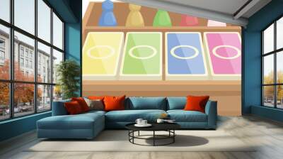 Classic board game set up and ready to be played, promising hours of fun and entertainment Wall mural