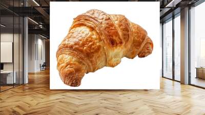 Closeup of a delicious, fresh baked croissant, isolated on a white background Wall mural