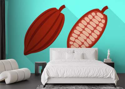 cocoa bean icon. flat illustration of cocoa bean vector icon for web design Wall mural