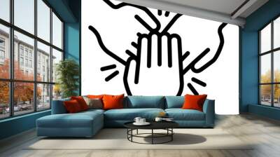 Cohesion teamwork hands icon. Outline cohesion teamwork hands vector icon for web design isolated on white background Wall mural