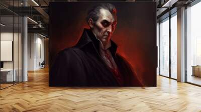 Dracula vampire fear. Generate AI Wall mural