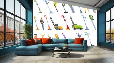 Garden trimmer icons set cartoon vector. Clipper backyard. Care cutter Wall mural