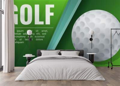 Golf holiday cup concept banner. Cartoon illustration of golf holiday cup vector concept banner for web design Wall mural