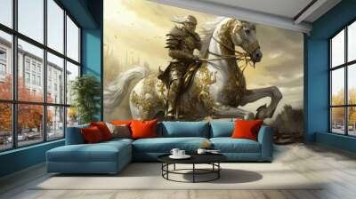 Horse knight battlefield. Generate Ai Wall mural