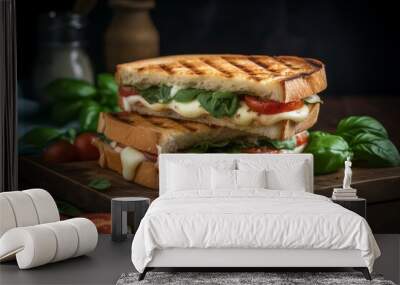 Italian panini sandwich food. Generate Ai Wall mural