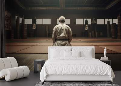 Karateka old man gym. Generate Ai Wall mural