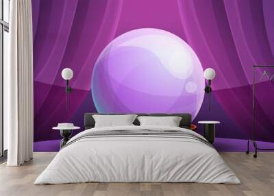 Magic fortune glass ball concept banner. Cartoon illustration of magic fortune glass ball vector concept banner for web design Wall mural