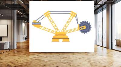 mine excavator icon cartoon vector. open equipment. industry work Wall mural