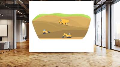 mine ground icon cartoon vector. sand loader. construction excavator Wall mural