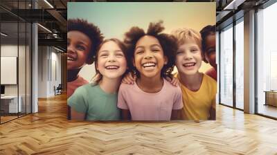 Multiethnic children. Generate Ai Wall mural