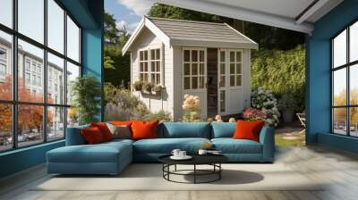 Patio garden shed furniture. Generate Ai Wall mural