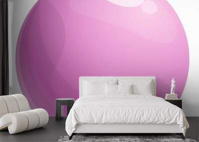 Pink gum ball icon. Cartoon of pink gum ball vector icon for web design isolated on white background Wall mural