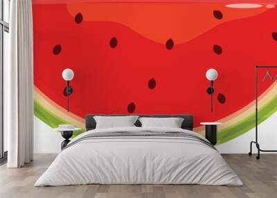 Refreshing slice of watermelon on white background Wall mural