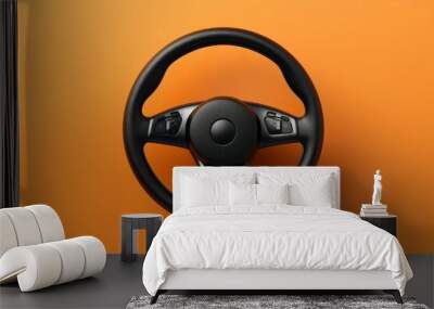 Steering wheel. Generate Ai Wall mural