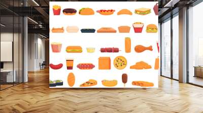 Take away food and drinks icon. Cartoon of take away food and drinks vector icon for web design isolated on white background Wall mural