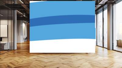 Two blue lines are overlapping each other creating a wavy shape on a white background Wall mural