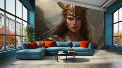 Warrior princess woman. Generate Ai Wall mural