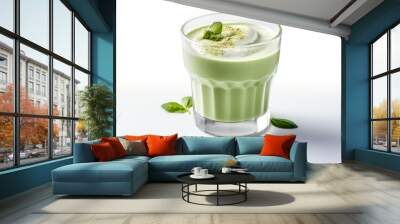 Whipped green tea milk health. Generate Ai Wall mural