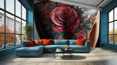 Blooming Beauty Rose Tattoo Inspiration, generative AI Wall mural