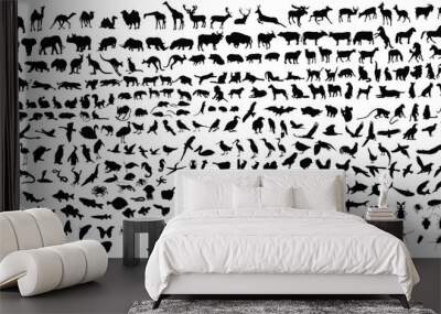 300 vector silhouettes of animals Wall mural