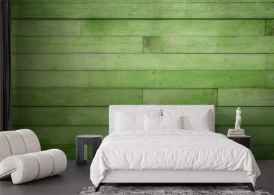 full frame of green wood background texture Wall mural