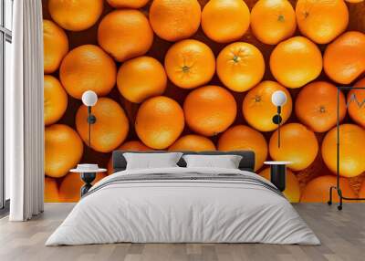 full frame of orange fruit background Wall mural