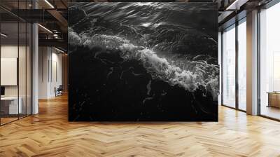 photo of black and white sea, bnw beach, monochrome photo of ocean Wall mural