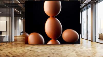 raw chiken egg on white background Wall mural