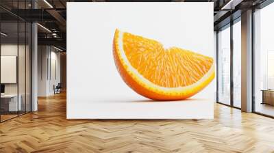 slice of orange fruit on white background Wall mural