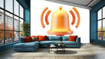 3d orange bell isolated Wall mural